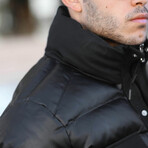 Stand Up Collar Inflatable Coat // Black (L)
