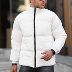Oversized Velvet Down Jacket // White (XL)