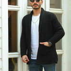 Double Pocket Knitted Cardigan // Black (L)