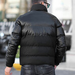 Stand Up Collar Inflatable Coat // Black (M)