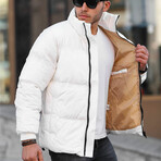 Oversized Velvet Down Jacket // White (S)