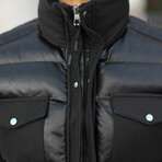 Stand Up Collar Inflatable Coat // Black (2XL)
