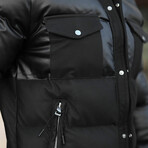 Stand Up Collar Inflatable Coat // Black (XL)
