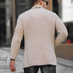 Double Pocket Knitted Cardigan // Beige (M)