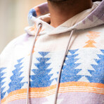 Pattern Oversized Sweatshirt // Orange + Blue (S)