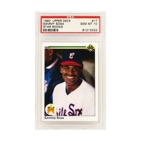 Sammy Sosa // Chicago White Sox // 1990 Upper Deck Baseball #17 RC Rookie Card - PSA 10 GEM MINT