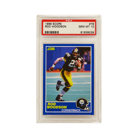 Rod Woodson (Pittsburgh Steelers) 1989 Score Football #78 RC Rookie Card - PSA 10 GEM MINT