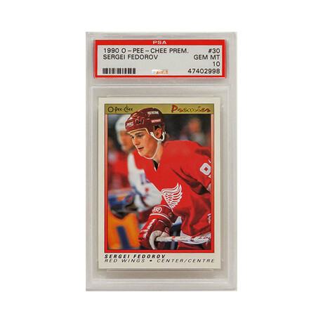 Sergei Fedorov (Detroit Red Wings) 1990 O-Pee-Chee Premier Hockey #30 RC Rookie Card - PSA 10 GEM MINT