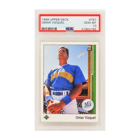 Omar Vizquel (Seattle Mariners) // 1989 Upper Deck Baseball // #787 RC Rookie Card - PSA 10 GEM MINT