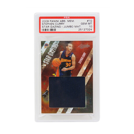 Stephen Curry // Golden State Warriors // 2009 Panini Absolute Memorabilia Jumbo Material #10 RC #24/25 Card // PSA 10