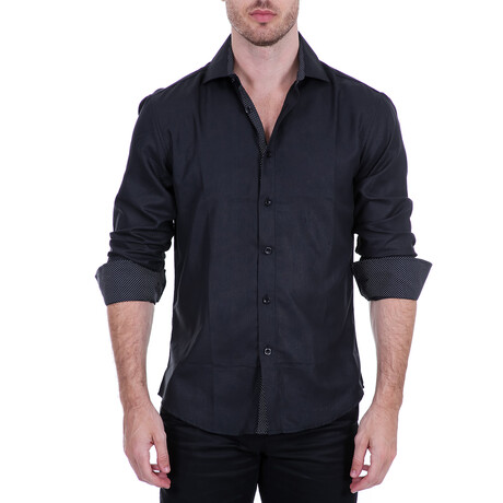 Turning Heads Long Sleeve Button Up // Black (XS)