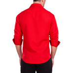 Turning Heads Long Sleeve Button Up // Red (S)