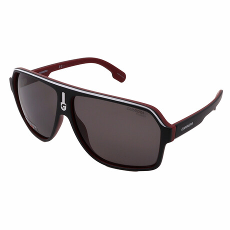 Carrera // Men's 1001S-BLX Square Polarized Sunglasses // Matte Black + Gray