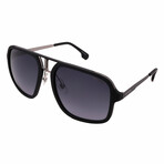 Carrera // Men's 1004/S T17 Aviator Sunglasses // Matte Black + Gray Gradient