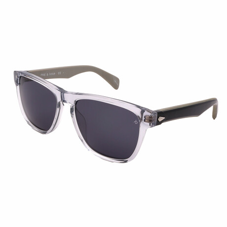 Rag & Bone // Unisex Square Sunglasses // Translucent Gray + Dark Gray