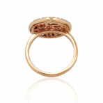 Luca Carati // 18K Rose Gold + 18k White Gold Diamond + Sapphire Ring // Ring Size: 7.5 // Pre-Owned