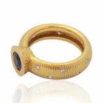 Paul Morelli // 18K Yellow Gold Diamond + Iolite Ring // Ring Size: 6.25 // Pre-Owned