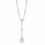 Luca Carati // 18K White Gold Diamond + Quartz Necklace // 14"-16" // New