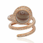Antonini // 18K Rose Gold Diamond + Smoky Quartz Ring // Ring Size: 8 // Pre-Owned