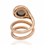 Antonini // 18K Rose Gold Diamond + Smoky Quartz Ring // Ring Size: 8 // Pre-Owned