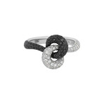 Piero Milano // 18K White Gold + 18K Black Gold Black + White Diamond Ring // Ring Size: 6.75 // New