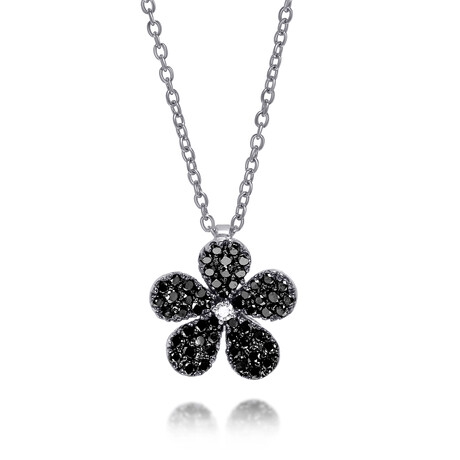 18K White Gold Diamond Pendant Necklace // 15"-16" // Store Display