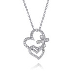 18K White Gold Diamond Pendant Necklace // 16" // Store Display