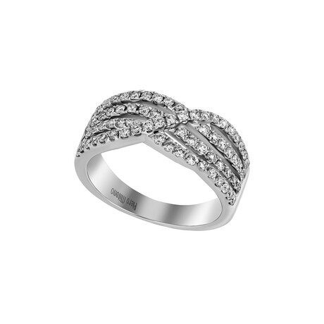 Piero Milano 18K White Gold Diamond Ring // Ring Size: 6 // Store Display