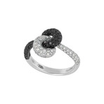 Piero Milano // 18K White Gold + 18K Black Gold Black + White Diamond Ring // Ring Size: 6.75 // New