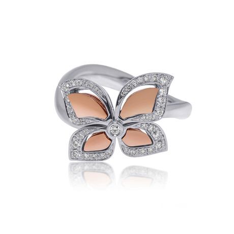 18K Rose Gold + 18K White Gold Diamond Ring // Ring Size: 7 // Store Display