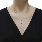 18K White Gold Diamond + Pearl Pendant Necklace // 16" // Store Display