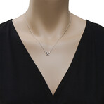 18K White Gold Diamond Pendant Necklace // 16"// Store Display