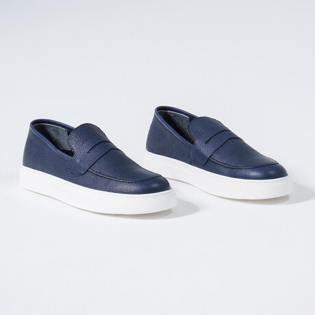Darion Leather Sneakers // Navy Blue (Euro: 39)