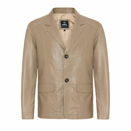 Oliver Leather Jacket // Beige (S)
