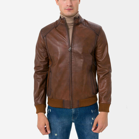 Leo Leather Jacket // Brown (S)