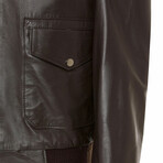Calvin Leather Jacket // Brown (S)