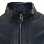 Keith Leather Jacket // Navy (XL)