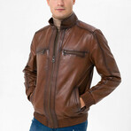 Nathaniel Leather Jacket // Brown (S)