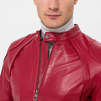 Eric Leather Jacket // Red (S)