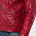 Eric Leather Jacket // Red (S)