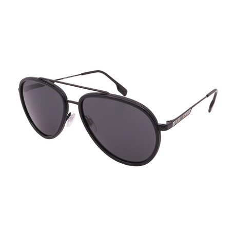 Burberry // Men's BE312-100787 Aviator Sunglasses // Black Dark + Grigio