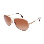 Burberry // Women's BE3122-110913 Aviator Sunglasses // Light Gold + Brown Gradient