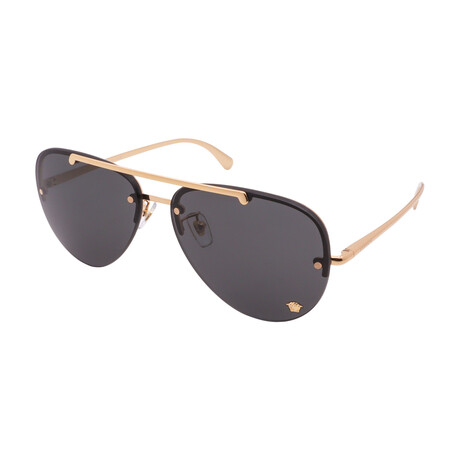 Versace // Women's VE2231-100287 Pilot Non-Polarized Sunglasses // Gold + Gray