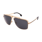 Versace // Men's VE2242-100287 Square Non-Polarized Sunglasses // Gold + Dark Gray