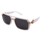 Versace // Men's VE4399-31487 Square Non-Polarized Sunglasses // White + Dark Gray