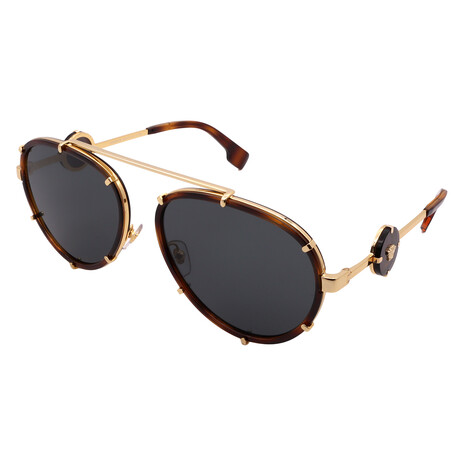 Versace // Women's VE2232-147087 Aviator Non-Polarized Sunglasses // Havana Gold + Dark Gray