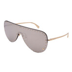 Versace // Women's VE2230-12526G Shield Non-Polarized Sunglasses // Pale Gold + Light Gray