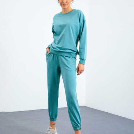 Women's Casual Tracksuit 2-Piece Set // Mint Green (Small)