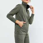 Women's Zipper PocketTracksuit 2-Piece Set  // Green Almond (Small)