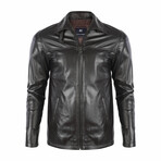 Kevin Leather Jacket // Brown Zig (S)
